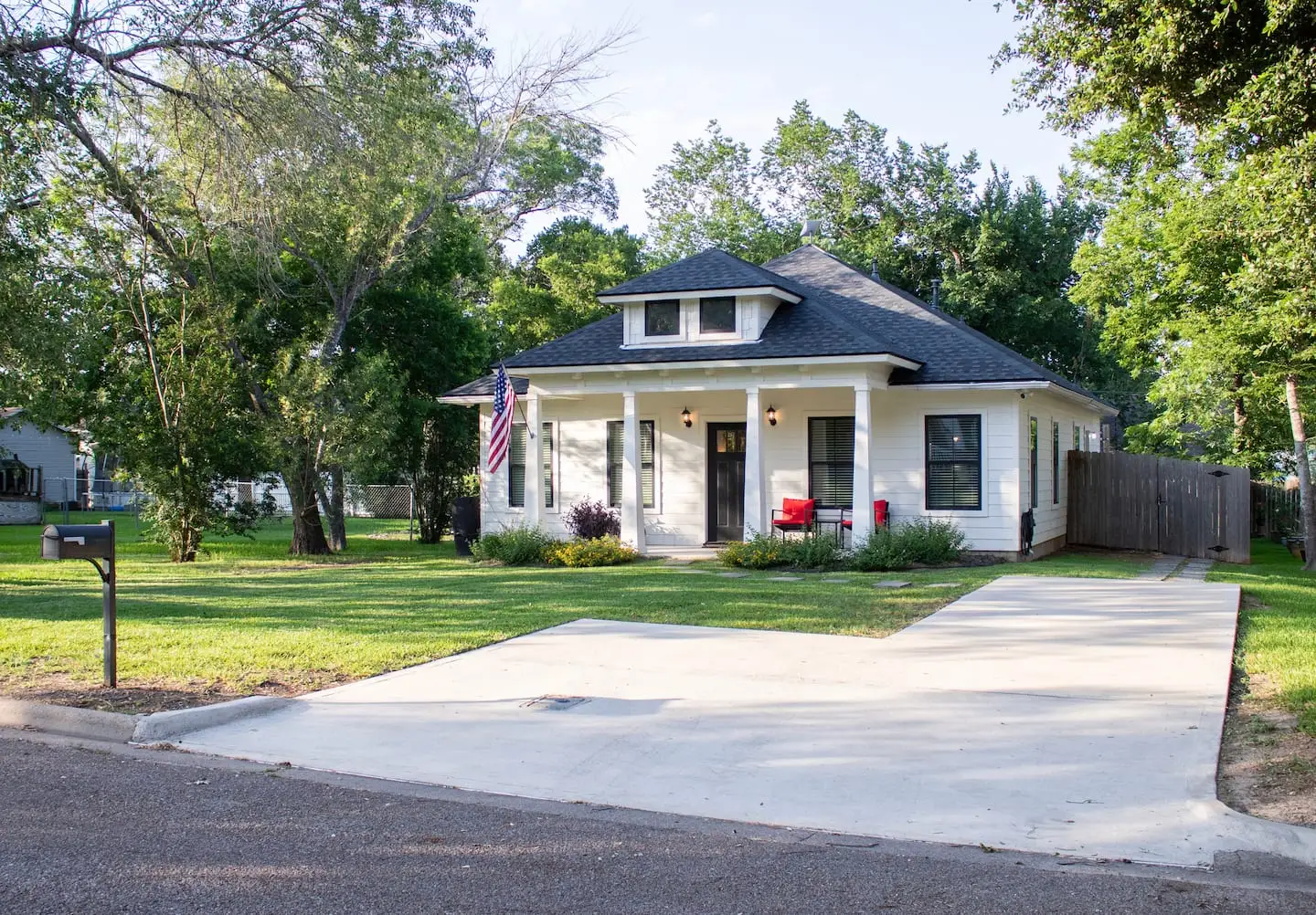 Front of the house with driveway parking